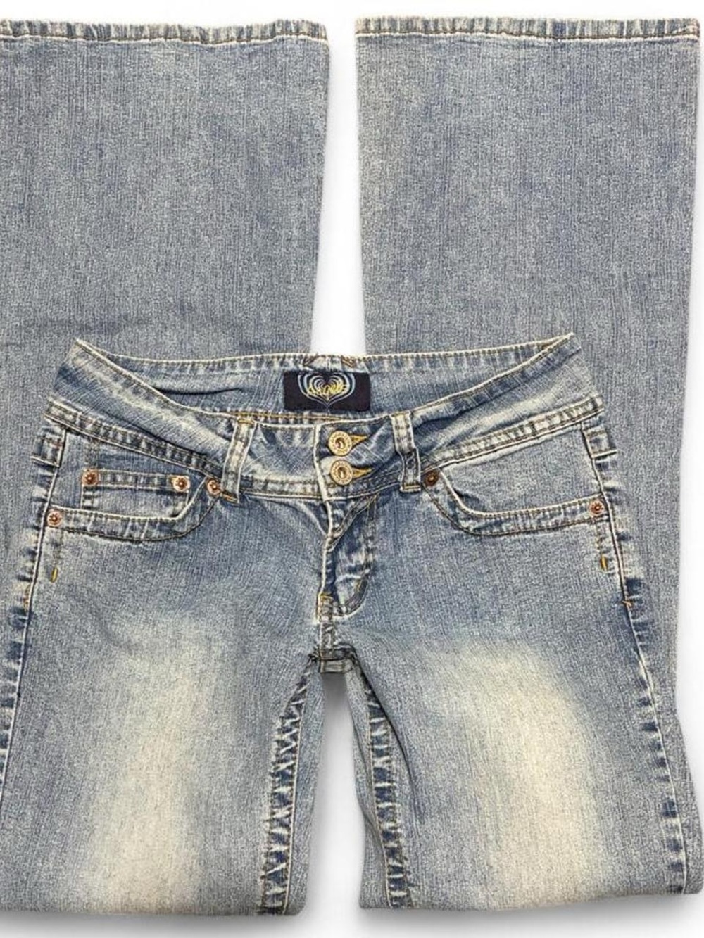 Angels Light Wash lowrise y2k Bootcut Jeans in Faded Blue